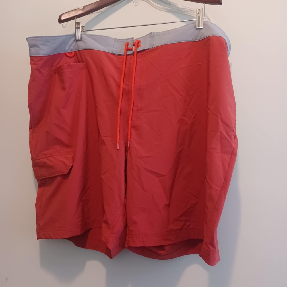 Duluth Trading Co Mens Moose 9” Board Shorts‎ Size 48 Drawstring Rust Orange
